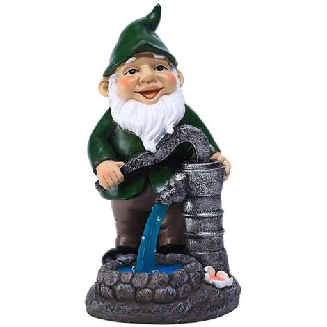 Lampe de nuit solaire décorative en résine, incolore, figurine de gnome mignonne (1/5)