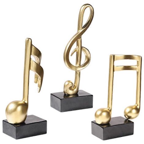 Lot de 3 statues de notes de musique pour étagère ou cave à vin, au design moderne et créatif. (1/5)