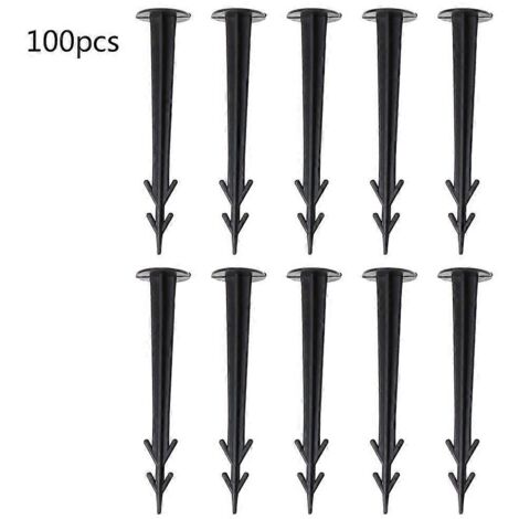 100 piquets de fixation en plastique pour bâche de jardin, ardillons et piquets pour gazon (1/5)