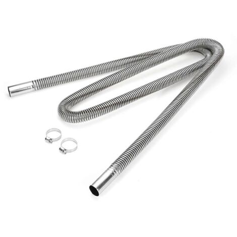 Chauffage de stationnement universel pour voiture, air et carburant : tuyau d'échappement en acier inoxydable de 200 cm avec 2 colliers de serrage (1/5)