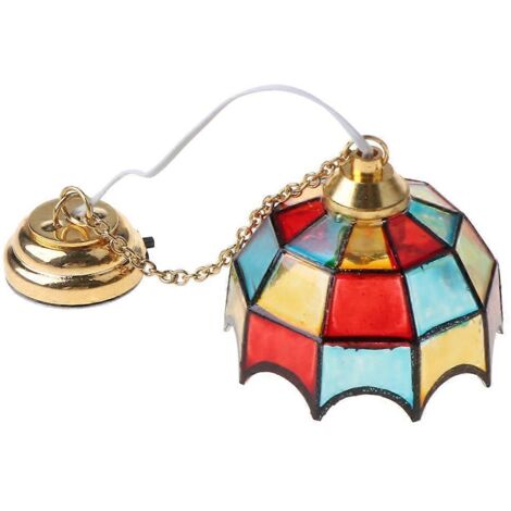 Lustre miniature LED à l'échelle 1:12, lampe de plafond, modèle réduit pour maison de poupée, accessoire miniature pour salon ou chambre à coucher, jouet (1/5)
