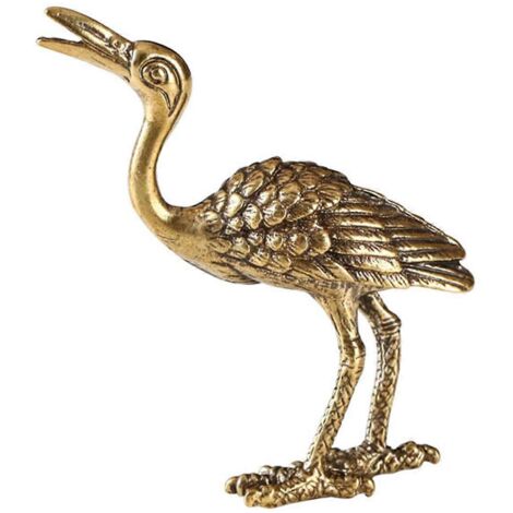 Sculpture miniature d'oiseau chinois en laiton antique vintage, figurine animale, bâtonnet d'encens pour brûleur à thé, décoration de bureau. (1/5)