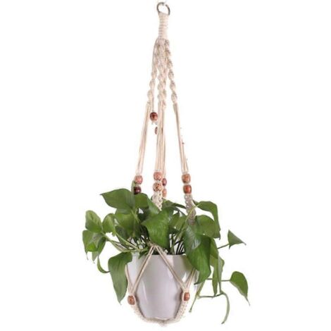 Panier suspendu en coton tissé à la main, organisateur décoratif multifonctionnel (1/5)