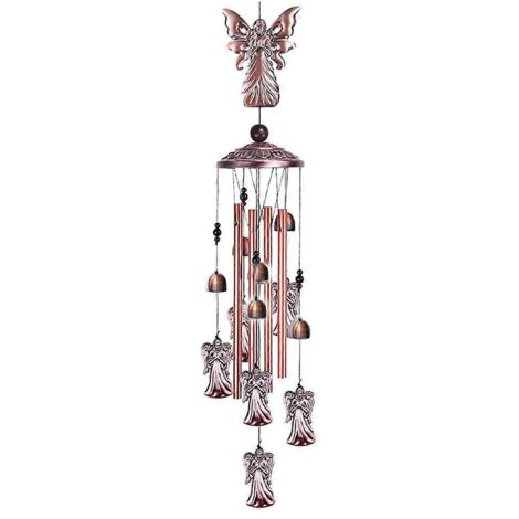 Carillon éolien vintage en fer forgé, à plusieurs tubes, pour la décoration extérieure. Sonorités élégantes et mélodieuses aux graves profonds. Rustpro. (1/5)
