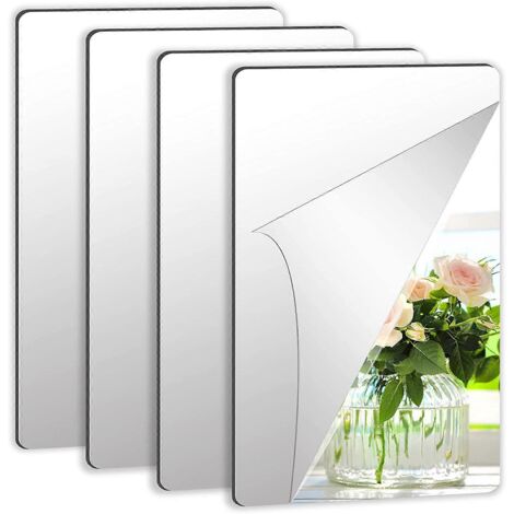 feuilles de miroir acrylique flexibles (non en verre) avec 16 autocollants pour la décoration murale de la maison (1/5)