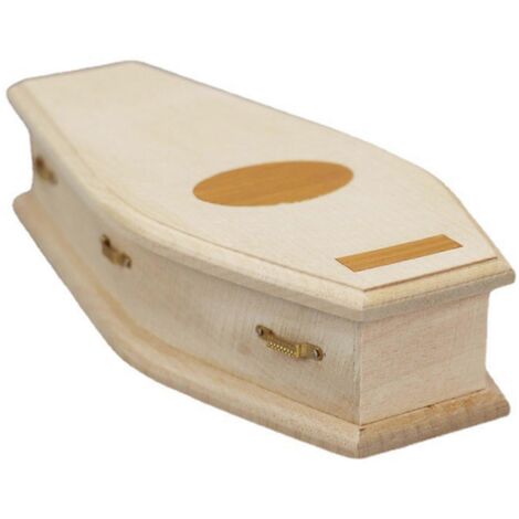 Modèle de cercueil miniature en bois pour maison de poupée - Boîte à cercueils miniature - Artisanat en bois pour maison de poupée - Accessoire de mobilier miniature - Décoration féerique - Fourniture (1/5)