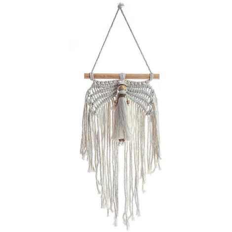 Tapisserie murale bohème tissée à la main en macramé, pendentif, décoration pour salon, chambre, bureau, mariage ou intérieur. (1/5)