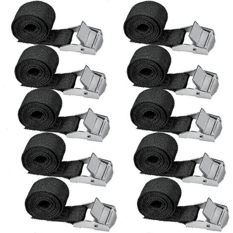 Lot de 10 sangles d'arrimage robustes pour motos, camions et autres véhicules utilitaires. (1/5)