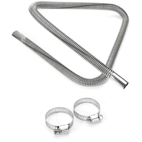 Tuyau d'échappement universel en acier inoxydable pour chauffage de stationnement à air/carburant de voiture, avec 2 colliers de serrage (1/5)