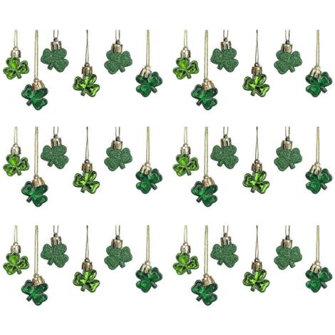 Ensemble de 36 décorations de trèfles pour la Saint-Patrick, porte-bonheur, à suspendre, pendentifs en forme de trèfle, pour porte-clés, sapin, étagère, décoration intérieure, fête irlandaise (1/5)