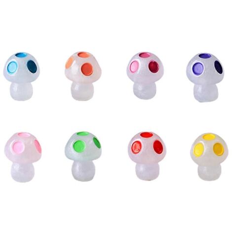Figurines miniatures de champignons lumineux, lot de 50, faites main par des enfants (1/5)