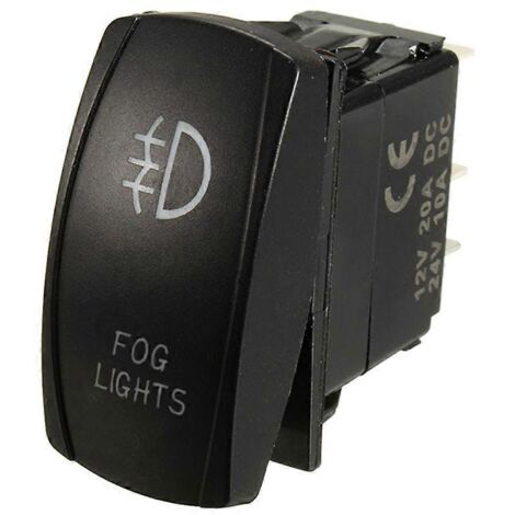 Interrupteur à bouton-poussoir 5 broches 20 x 16 mm 12 V 40 A avec témoin lumineux LED marche/arrêt pour bateaux (1/5)