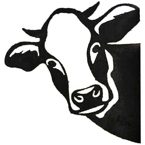 Vache qui regarde, ornement de jardin, statue en métal, silhouette d'animal à piquer, décoration pour cour et pelouse (1/5)