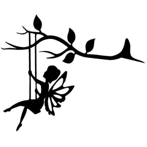 Piquets de jardin en métal avec silhouettes et balançoires pour décoration de jardin féerique et papillon (1/5)