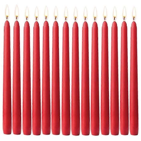 14 bougies coniques sans fumée et non parfumées, trempées à la main, pour la décoration intérieure (1/5)