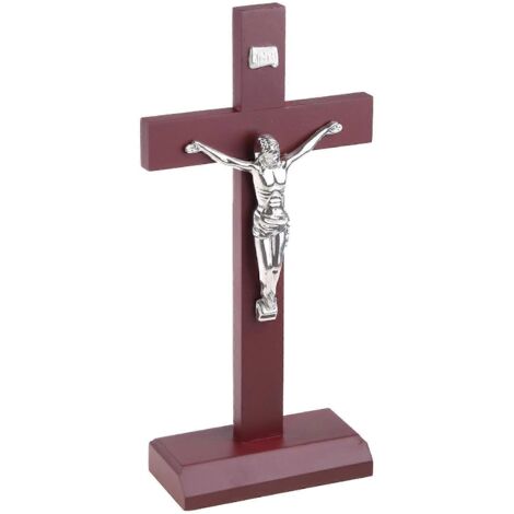 Crucifix artistique en bois représentant Jésus, pour décoration de bureau, pour hommes et femmes. (1/5)