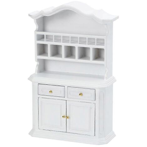 Mini bibliothèque à deux compartiments, maquette miniature à l'échelle 1:12 pour maison de poupée, accessoires et meubles, cadeau d'anniversaire pour enfant, bricolage en bois. (1/5)