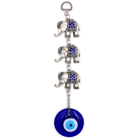 Bleu turc contre le mauvais œil, pendentif mural porte-bonheur en forme d'éléphant, C (1/5)