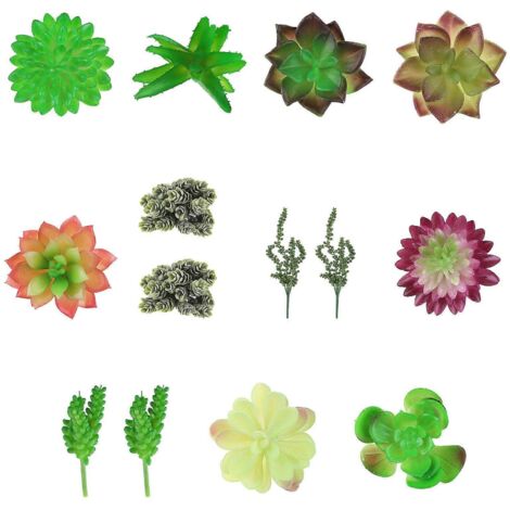 16 plantes succulentes artificielles assorties, feuillage réaliste, faux cactus et fleurs pour la décoration de jardin d'intérieur, les compositions à faire soi-même et la décoration de table en pot. (1/5)