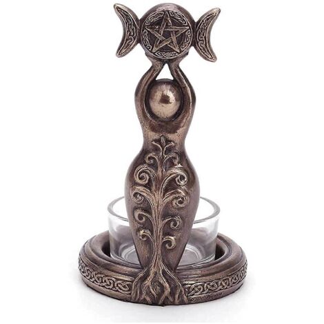 Bougeoir en résine triple déesse pour bougie chauffe-plat, ornement artisanal pour la décoration de la maison, de la chambre ou du bureau (1/5)