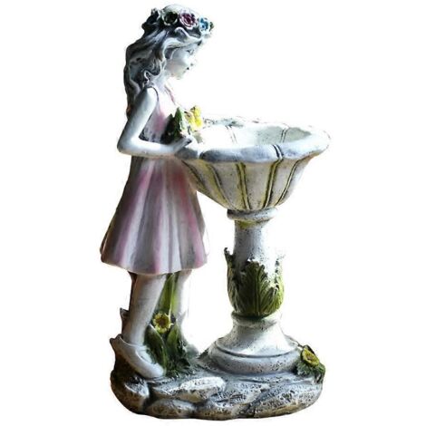 Statue d'ange féerique SolarGarden en résine, sculpture décorative pour aménagement paysager (1/5)