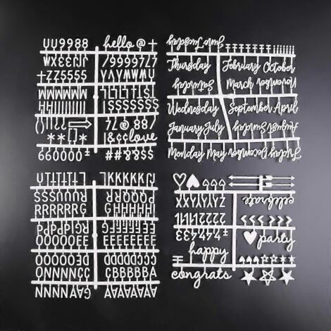 Tableau à lettres interchangeables (4 pièces) - Symboles pratiques de l'alphabet - Décoration de bureau (1/5)