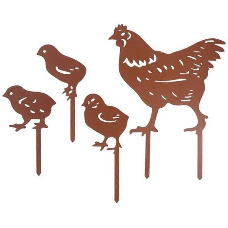 Silhouette de poussins - Décoration de jardin à planter dans le sol (1/5)