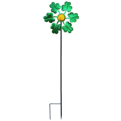 Moulin à vent de 119 cm de haut, ornement de jardin en forme de feuille, girouette rotative, décoration extérieure pour cour et pelouse (1/5)