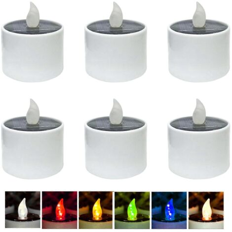 Lot de 6 lanternes solaires décoratives pour jardin, imitation flamme de bougie. (1/5)