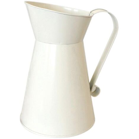 Pot à lait blanc style ferme rustique, vase, pot de fleurs vintage, décoration intérieure (1/5)