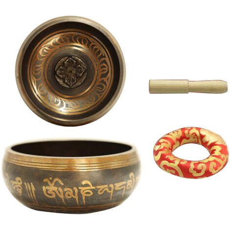 bol chantant en cuivre représentant Bouddha, anticorrosion, pour la méditation et le yoga. (1/5)