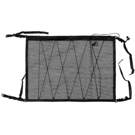 Filet de rangement intérieur de plafond pour voiture, bande réglable, poche de rangement pour coffre (1/5)