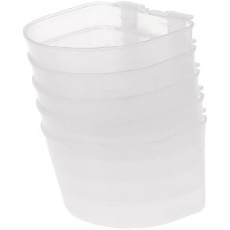 Lot de 5 coupelles suspendues universelles en plastique pour mangeoires à perroquets et petits oiseaux (1/5)
