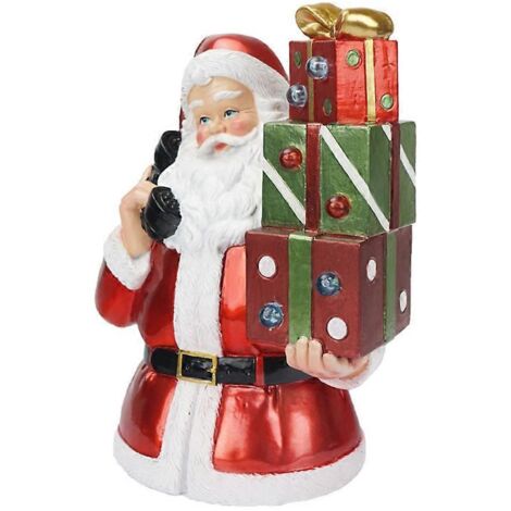 Lanterne de Noël Père Noël faisant des appels Lumière Cadeau familial Décorations de table pour la maison (1/5)