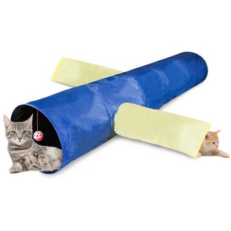 Tunnel pliable pour chaton, tunnel interactif à 3 voies, jouet en forme de balle (1/5)