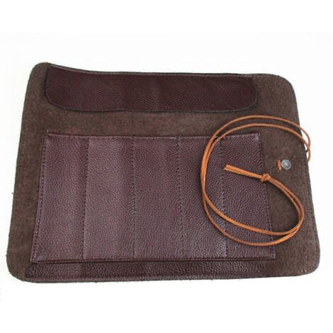 Sacoche de cuisine enroulable en cuir PU avec poches pour couteaux à découper et organiseur de poche (1/5)
