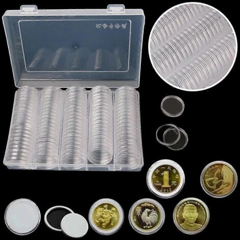 Keenso Boîte de rangement transparente pour pièces de monnaie Boîte de