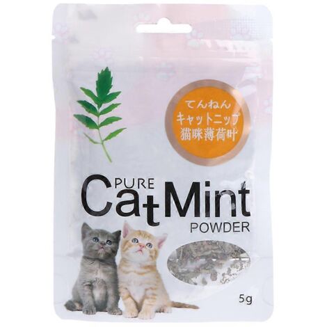 Poudre d'herbe à chat de haute qualité pour l'hygiène dentaire des chatons et des petits chats (5 g). (1/5)