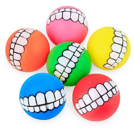 Balles en silicone souple pour chiots avec couineur et couleurs vives. (1/5)