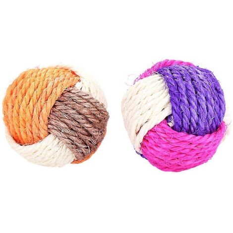 Balle jouet pour chatons d'intérieur, griffoir, balle en sisal (1/5)
