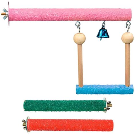 Perchoir à bec en forme de griffe d'oiseau avec clochette, station de pêche pour perroquets (1/5)