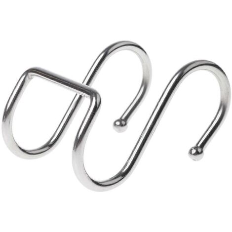 Crochet double en acier inoxydable rond en forme de S pour suspendre les vêtements dans les placards de cuisine (1/5)