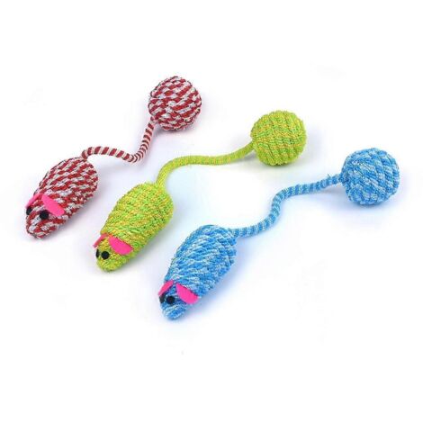 Lot de 3 souris interactives mignonnes pour chat, fausses souris résistantes aux déchirures (1/5)
