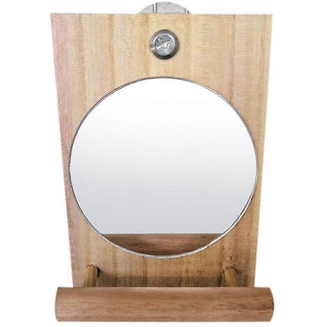 Miroir à oiseaux avec perchoir, support pour cage à perroquets gris d'Afrique et calopsittes (1/5)