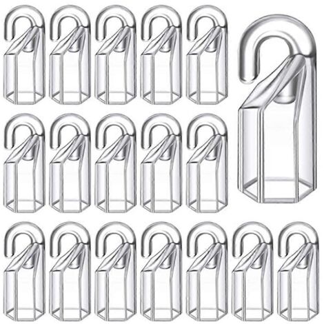 Lot de 20 crochets de fixation pour rideaux et stores, clips pour cantonnières, usage domestique (1/5)
