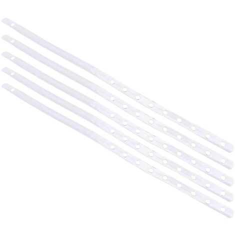 Lot de 5 bandes de fixation transparentes pour cintres, assurant une présentation stable sur portant à vêtements (1/5)