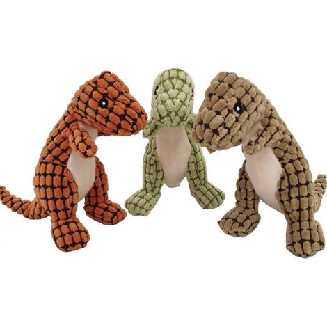 Jouet à mâcher dinosaure en peluche douce et couineuse pour petits et moyens chiots (1/5)
