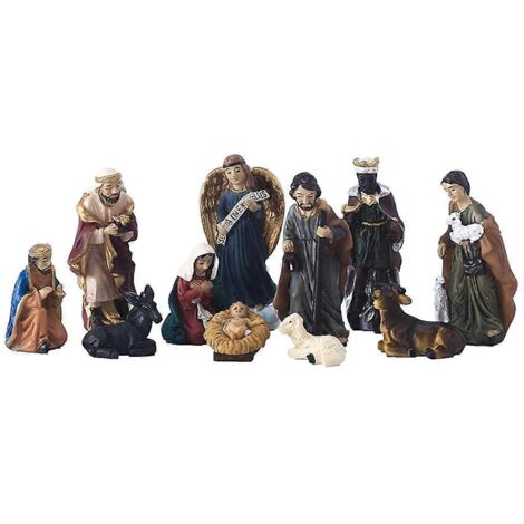 Crèche de Noël, ensemble de 11 figurines représentant la Sainte Famille, décoration de Noël (1/5)