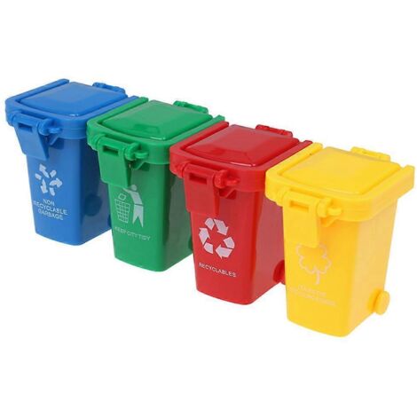 Ensemble de 4 mini poubelles avec perroquet pivoine pour l'éveil et le dressage. (1/5)