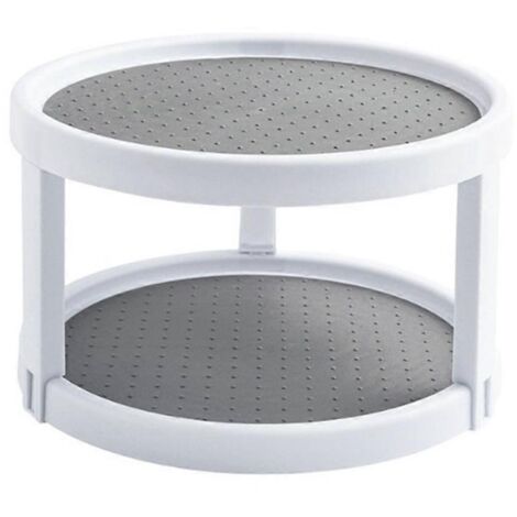 Plateau de rangement rotatif à 360° pour épices, double couche, porte-bocaux, étagère de rangement pour la cuisine, le garde-manger et les placards. (1/5)